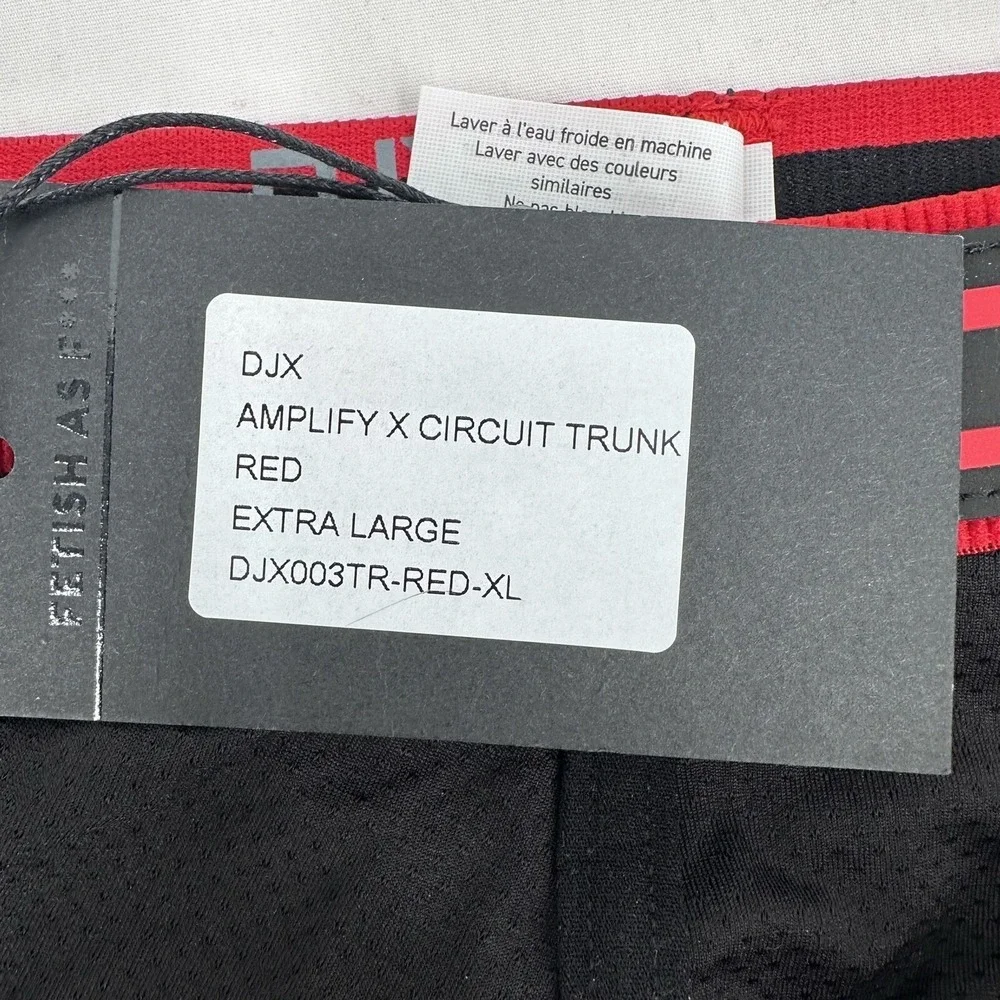 DJX Amplify X Circuit Trunk Black Red Mesh Underwear DJX003TR-RED-XL NWT Mens XL